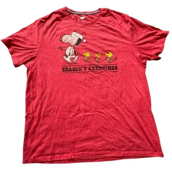 Old Navy Peanuts Snoopy Season’s Greetings Tee XXL - Picture 1 of 6